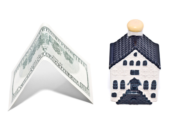 Miniature House and Money - Fotoğraf, Görsel