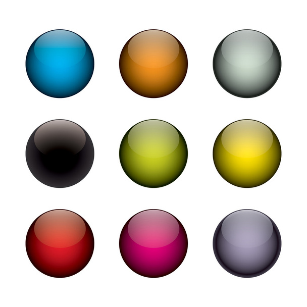 kleurrijke orb knoppen - Vector, afbeelding