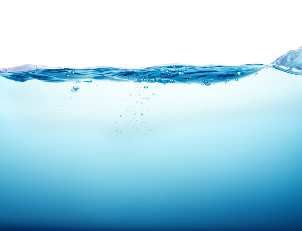 Közelről buborékok, fehér alapon kék víz-splash - Fotó, kép