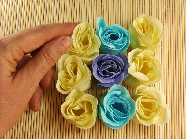 renkli kağıt sabun güller - Fotoğraf, Görsel