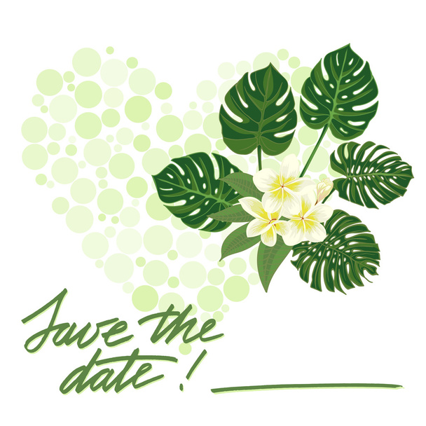 Вітальна листівка з тропічною квіткою
 - Вектор, зображення