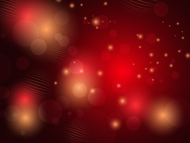 Kırmızı bokeh ışıklar - soyut şenlikli tasarım - Vektör, Görsel