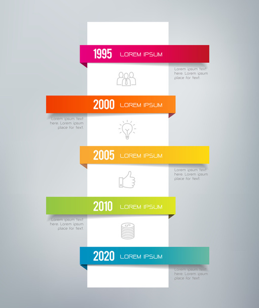 Infographic Timeline - strategie nebo pracovního postupu - Vektor, obrázek