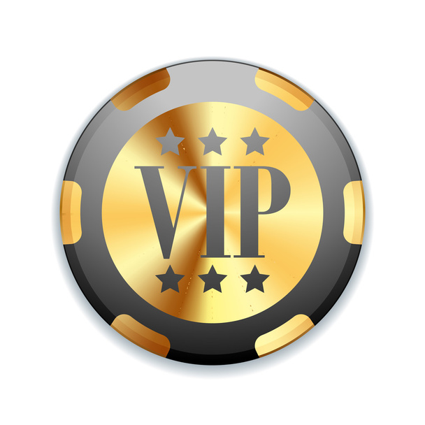 Vip golden Casino chips - Vector, Image