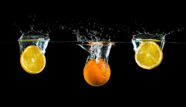 fresh oranges splash - Foto, Imagen