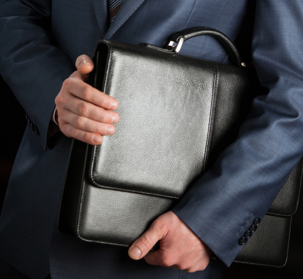 Businessman with leather briefcase - Zdjęcie, obraz