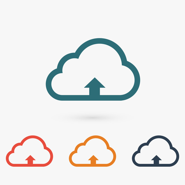 Cloud computing upload icon - Vector, imagen