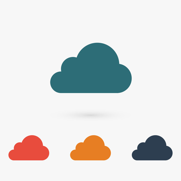 Cloud flat design icon - Vektor, Bild