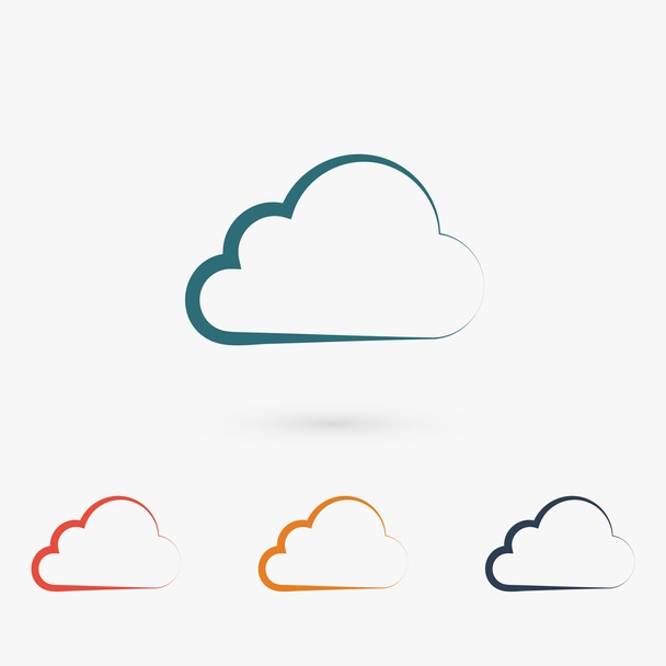 Cloud flat design icon - Vector, imagen