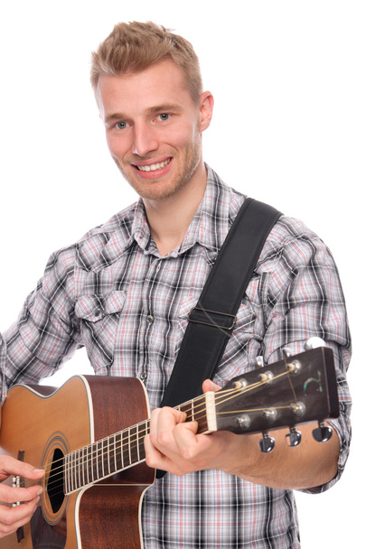 Young man with guitar - Foto, Imagem