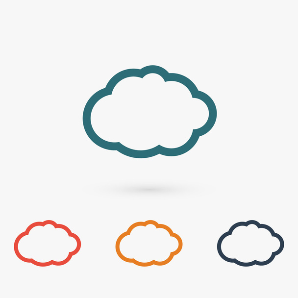 Cloud flat design icon - Vektor, Bild