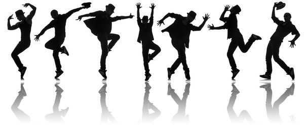 Siluetas de bailarines en concepto de baile - Foto, Imagen