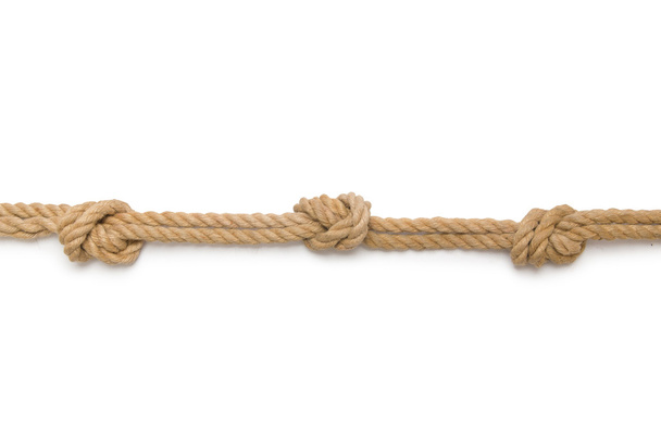 Concept with long hemp rope - Φωτογραφία, εικόνα