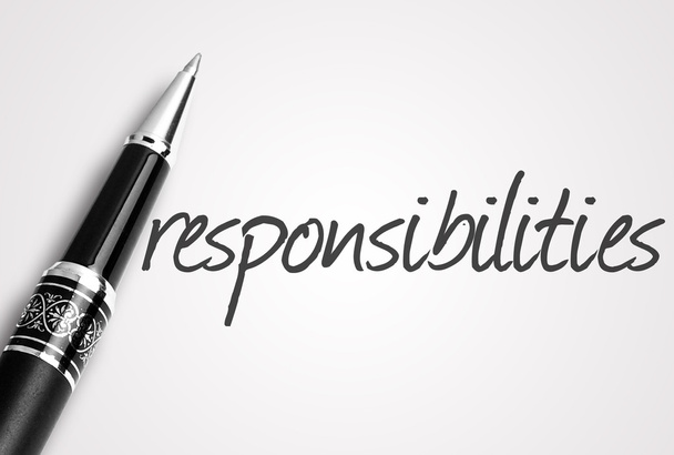 caneta escreve responsabilidades em branco papel
 - Foto, Imagem