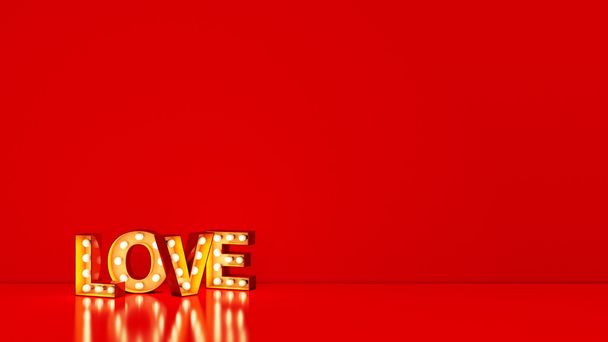 Κυλιόμενο μήνυμα φωτός αγάπη υπογράψει επιστολή, καταστήσει 3d - Φωτογραφία, εικόνα