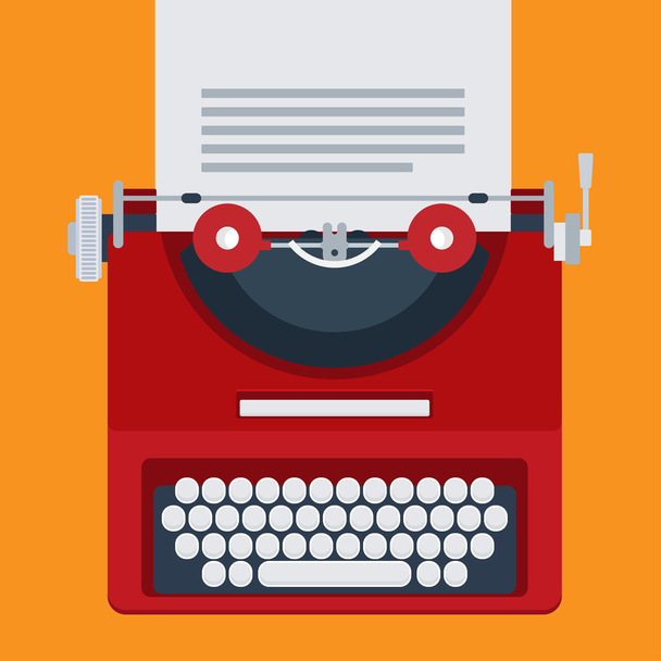 Máquina de escrever plana para uso em design
 - Vetor, Imagem