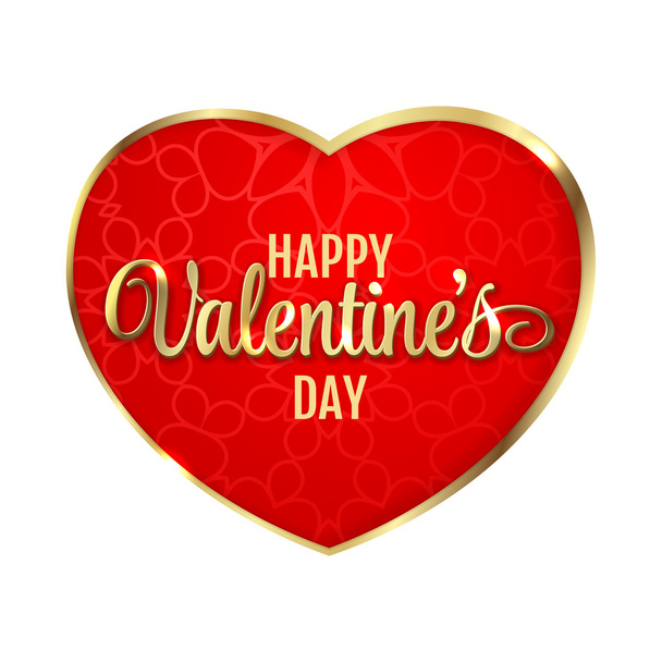 Happy Valentines Day Hearts Vector Illustration on red background - Вектор, зображення