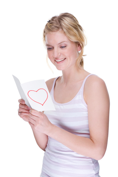 Woman with love letter - Zdjęcie, obraz