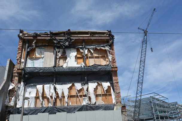 Damaged building in Christchurch New Zealand - Photo, Image