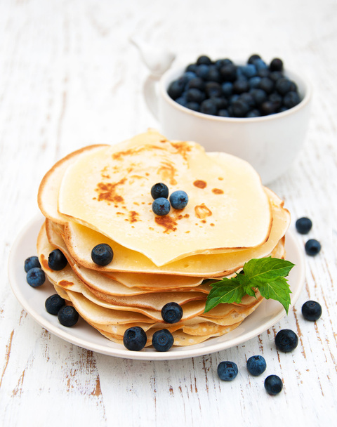 Pancakes with fresh berries - Photo, image