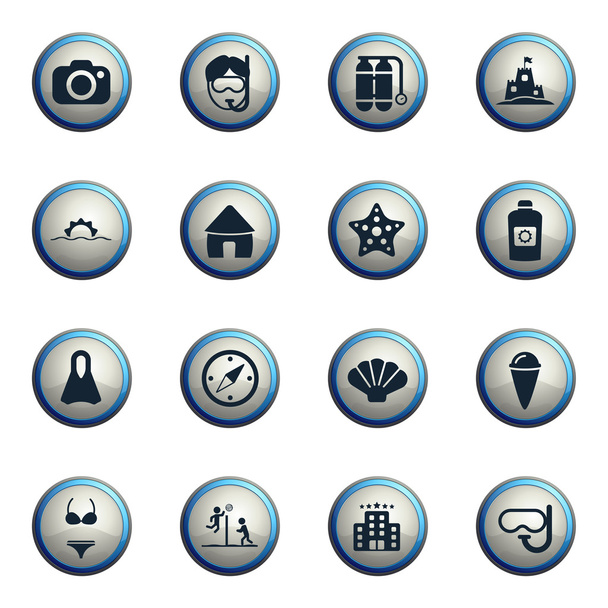 Beach simply icons - Vector, Image