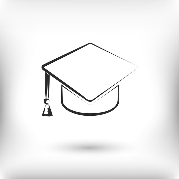 Graduation cap icon - Vector, afbeelding