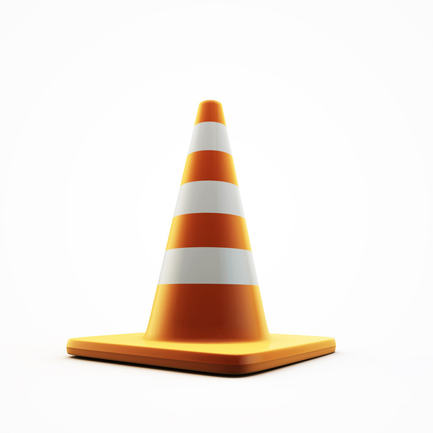 traffic cone isolated on white background - Photo, Image
