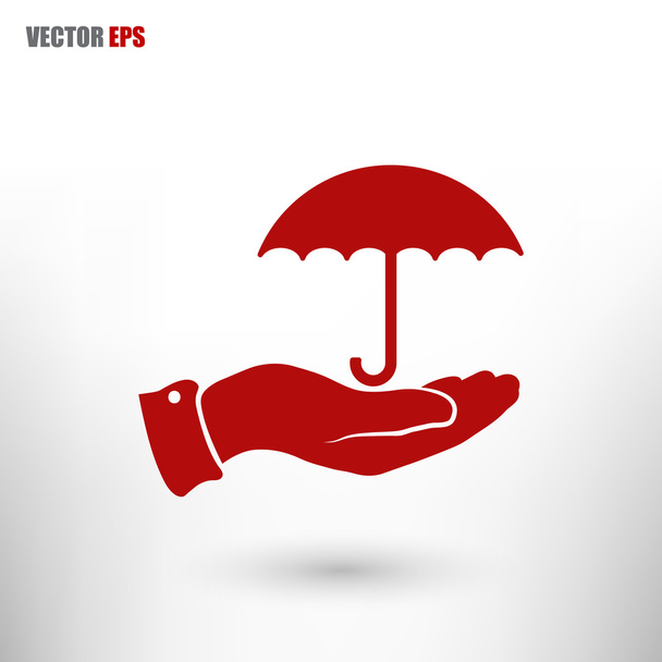 Umbrella with hand icon - Vector, Image
