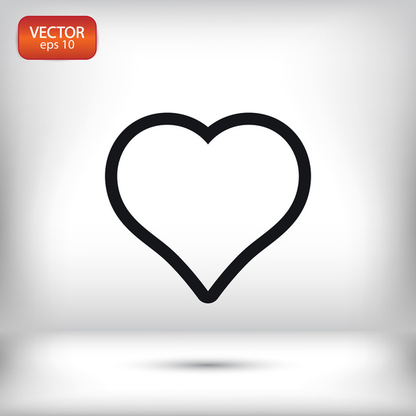 Heart icon, flat design - ベクター画像