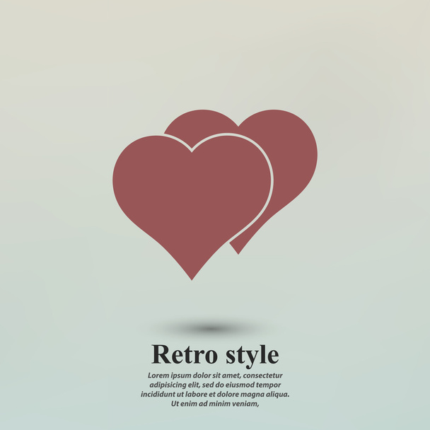 Ícone de corações, design plano
 - Vetor, Imagem