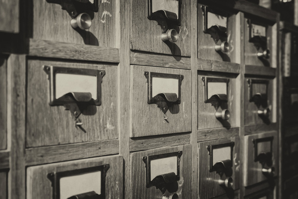 Staré dřevěné lístkového katalogu (vintage efekt) - Fotografie, Obrázek