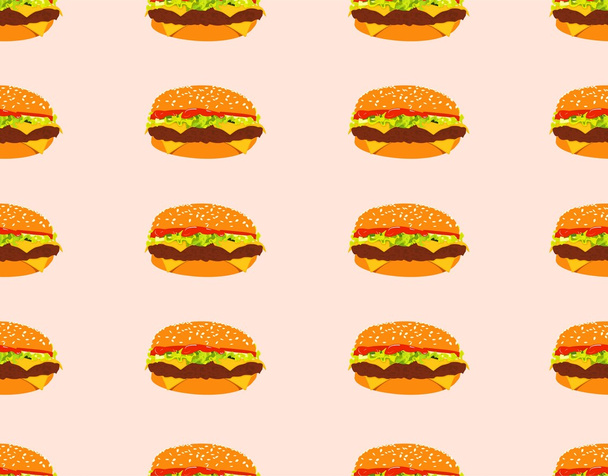 Fast food modello vettoriale senza soluzione di continuità con Hamburger, hamburger o sandwich
 - Vettoriali, immagini