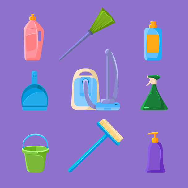 Conjunto de iconos de limpieza y trabajo doméstico
 - Vector, imagen