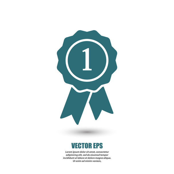 badge with ribbons icon - Vector, Image