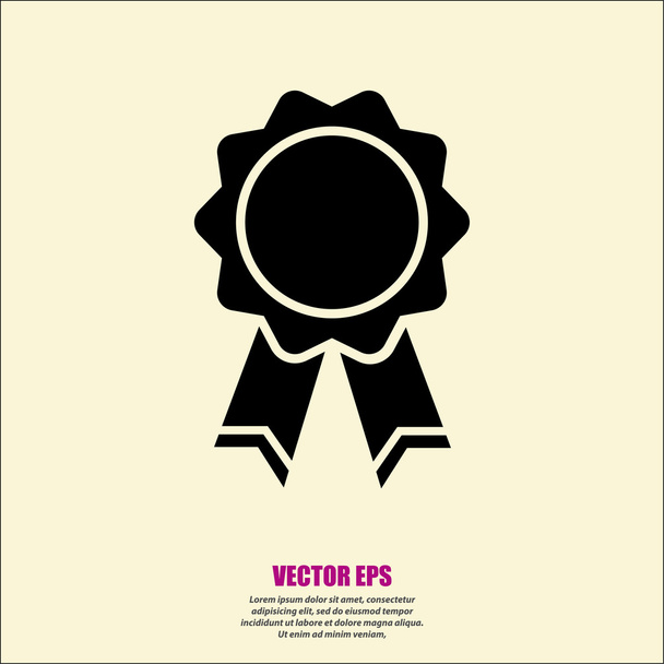 badge met linten pictogram - Vector, afbeelding