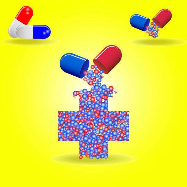 Medicamentos en forma de cápsulas
 - Vector, Imagen