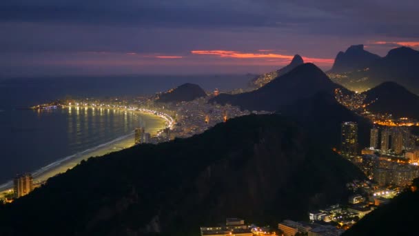 Nachtansicht von Rio de Janeiro, Brasilien - Filmmaterial, Video