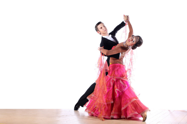 couple of dancers in ballroom - Фото, изображение