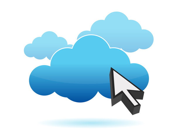 Pointer and cloud icon illustration design - 写真・画像