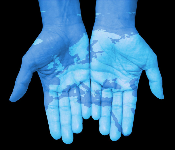 The world in your hands, world map, Europe - Photo, Image