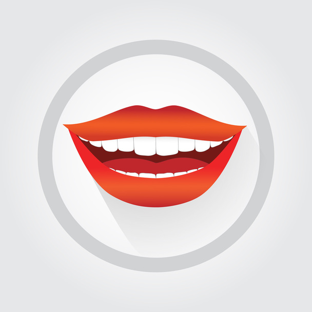 Woman's smile symbol. Happy smiling woman vector illustration - Vector, Image
