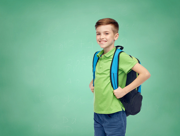happy student boy with school bag - Fotoğraf, Görsel