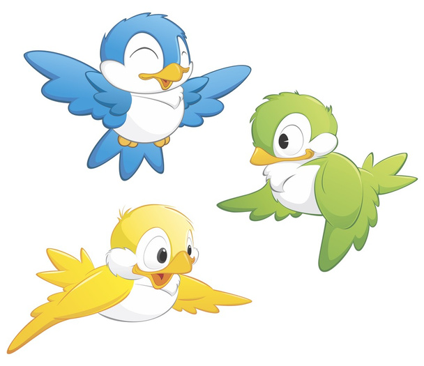 Lindas aves de dibujos animados
 - Vector, Imagen