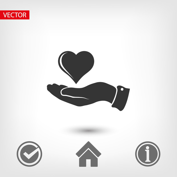 heart in hand icon - Vettoriali, immagini