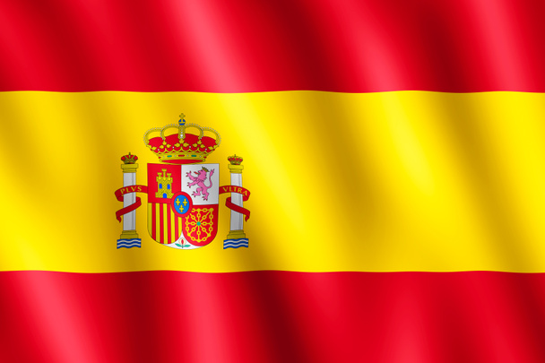 Flag of Spain waving in the wind - Photo, Image