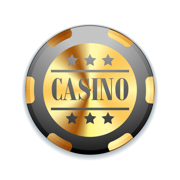 Casino golden chips sign - Vettoriali, immagini