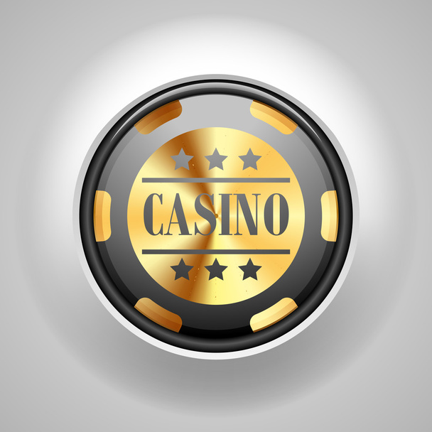 Casino Golden Chips Zeichen - Vektor, Bild