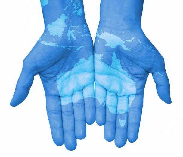 The world in your hands, map, Australia, Oceania - Photo, Image
