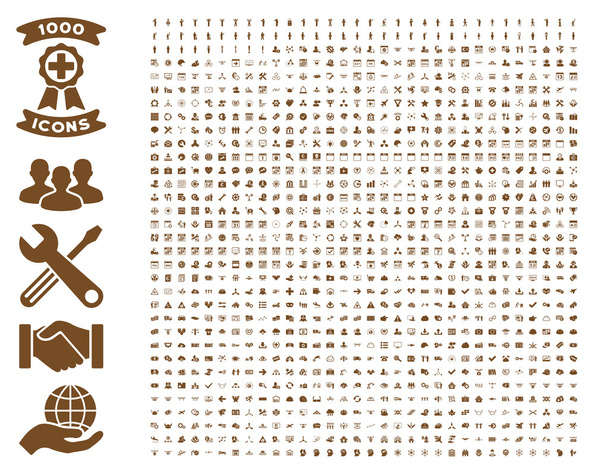Комплект из 1000 плоских векторных икон
 - Вектор,изображение