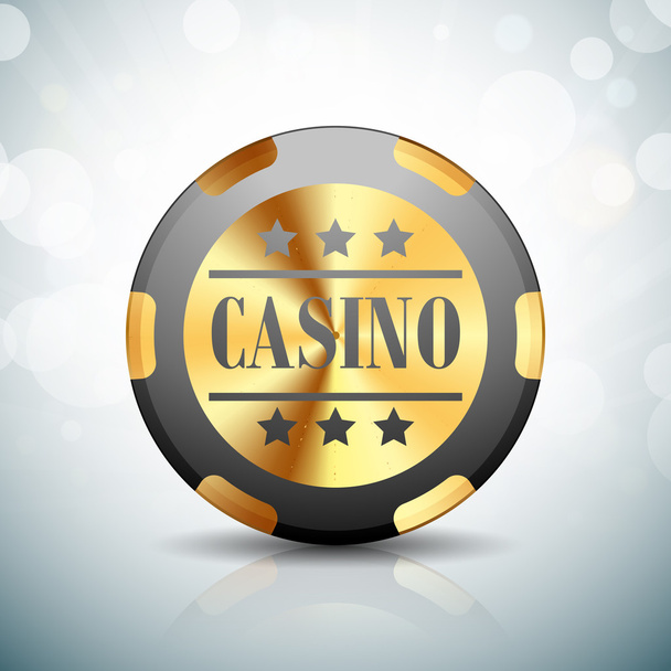 Casino golden chips sign - ベクター画像